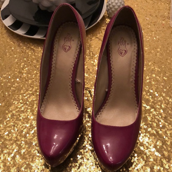 Magenta platform heels - Picture 2 of 8
